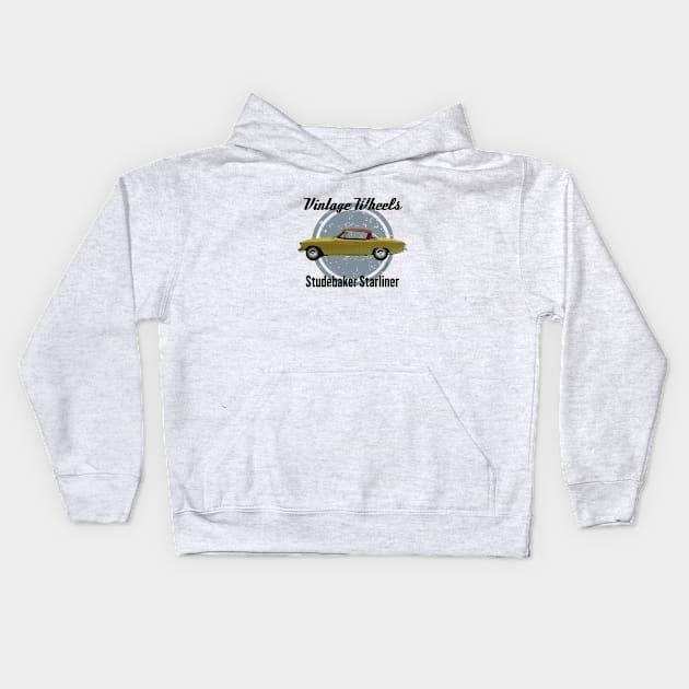 Vintage Wheels - Studebaker Starliner Kids Hoodie by DaJellah